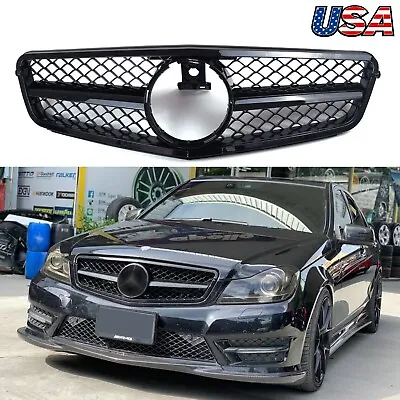 AMG Style For Mercedes Benz C-Class C300 C350 W204 Black Grill Grille 2008-2014 • $48.08