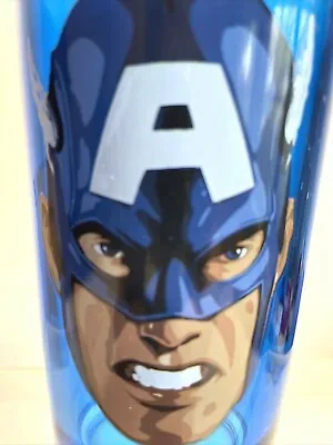 $10.99 • Buy Captain America,  16 Ounce Drinking Glass, Blue Tinted, Thick Walled Glass