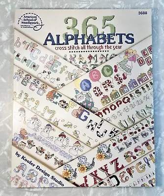 Vintage 365 ALPHABETS Cross Stitch All Through The Year Book Embroidery Patterns • $9.60
