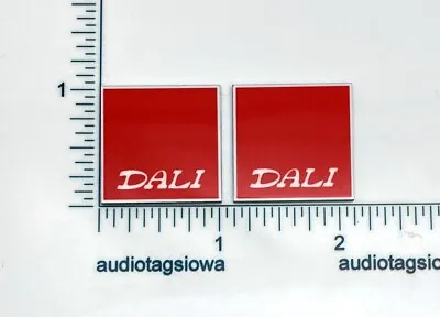 $10 • Buy Dali Speaker Badge Logo Emblem Custom Made PAIR Red White Border Aluminum