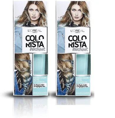 £6.95 • Buy 2x L'OREAL COLORISTA WASHOUT AQUA BLUE SEMI PERMANENT HAIR DYE 80ml