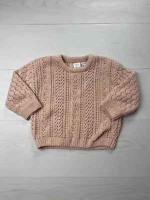 Zara Baby Girl Knit Peach Sweater Size 4-5 • $9.99