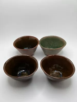 Vintage Handmade Red Clay Nut Bowl Set Of 4 Signed By Boyce • $17.99