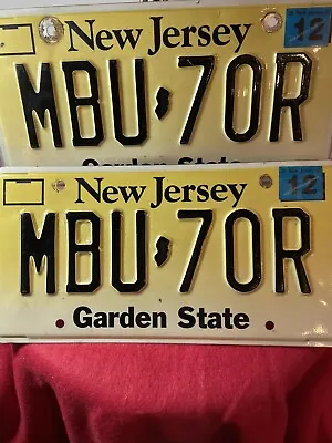 $15.99 • Buy New Jersey 2012 Auto Pair License Plate Plates   Mbu-70r 