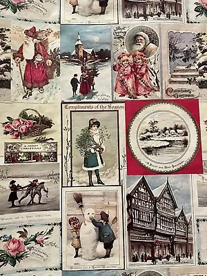 Vtg Christmas Postcards Wrapping Paper Gift Wrap  Santa Nos • $7.46