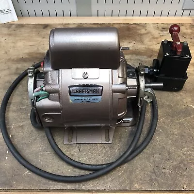 Craftsman Motor 113.19706 1/3 HP Capacitor Motor 1725 RPM W F/R Switch Lathe • $195