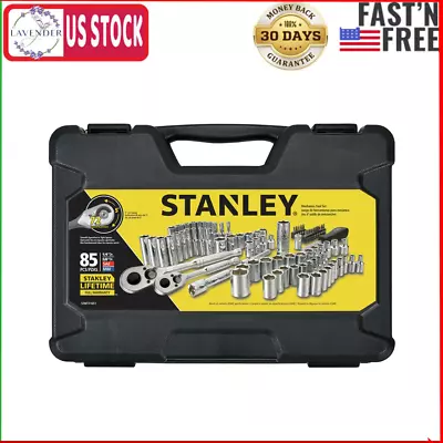 Stanley STMT71651 85-Pc. 1/4 In. And 3/8 In. Drive Mechanic's Tool Set New • $40.89