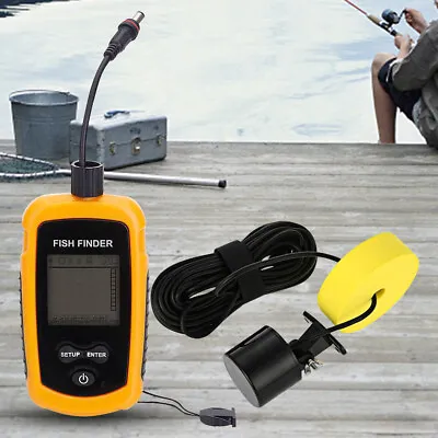 100M IPX4 Waterproof Echo Fish Sounder Fish Depth Finder For Ocean River Fishing • £35.99