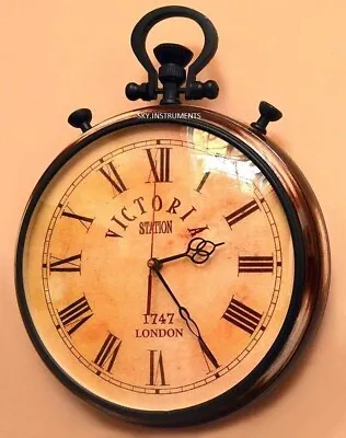 Wooden Handmade Vintage Style Wall Clock For Home Décor Office Christmas Gift • $73.10