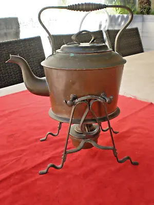 Art NouveauRare By WMF Germany BrassCopper Kettle On Stand Burner.sir1910-15 • $460