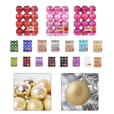 Christmas Tree Balls Xmas Decoration 24Pcs Baubles Durable Electroplated • $25.33