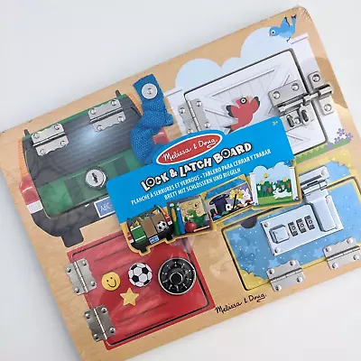 MELISSA & DOUG Lock And Latch Board — Wooden Developmental Toy (SEALED / 19540) • £14.99