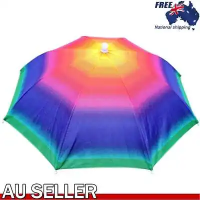 $9.50 • Buy Fishing Umbrella Hat Foldable Outdoor Sun Shade Waterproof Anti-Rain Headwear