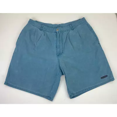 VTG O'Neill USA Blue Cotton Pleated Chino Surf Skateboarding Shorts 34 • $19.99