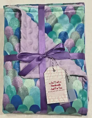 Baby Gift Blanket Mermaid Minky Rainbow Scales & Tails Handmade Shower Present • $19.99