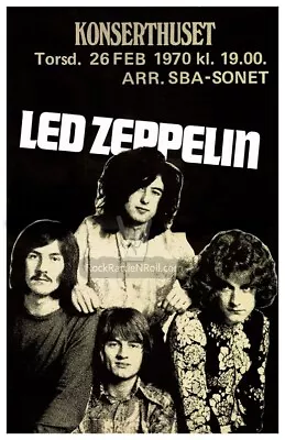 $16.99 • Buy LED ZEPPELIN 1970 SWEDEN CONCERT POSTER REPRO 11x17 JIMMY PAGE ROBERT PLANT