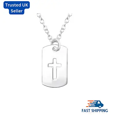 925 Sterling Silver Cross Pendant Necklace Chain Womens Men Jewellery Gift Small • £12.99