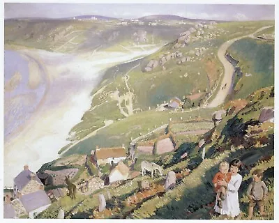 Autumn Sunlight Sennen Cove Laura Knight Print In 10 X 12 Inch Mount SUPERB • £19.95