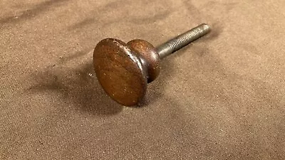 Antique Walnut? Round Knob Thick Drawer Door Pull Handle Long Threaded Shank • $14.95