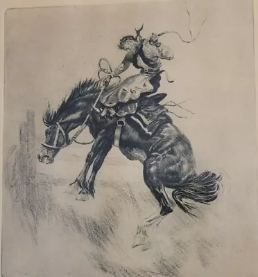 Drypoint Etching R.H. Ritt Palenske  The Outlaw  In Talio-Crome  • $114.95
