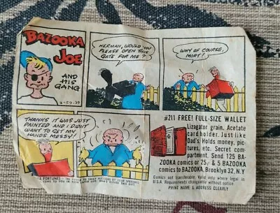 Vintage 1950's Bazooka Joe Bubble Gum Waxed Comic 1957 Series 2  • $49.99
