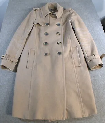 J. Crew Icon Wool Cashmere By Nello Gori Trench Coat Camel Beige Size 2 No Belt • $89