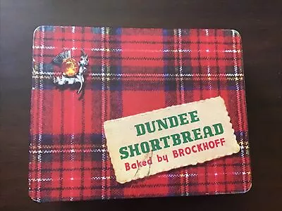 Vintage Dundee Scottish Tartan Shortbread TIN Thistle - Brockhoff  1 Pound Tin • $10