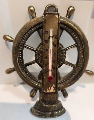 Mariners Wheel Sailboat Boat Power Thermometer Vintage Hanging • $24.98