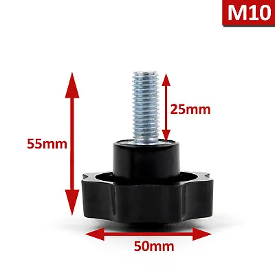 £6.99 • Buy M5 To M12 Male Thread Plastic Star Clamping Nut Knob Screw Machine Handle Black