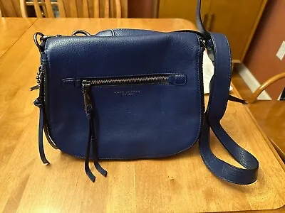 Marc Jacobs Recruit Nomad Saddle Pebble Leather Blue Crossbody Bag- Gentle Used • $60