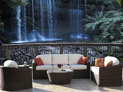 Outdoor Woven Wicker Furniture 5 Pieces Sofa Set Choice Of Sunbrella Fabrics • $4799