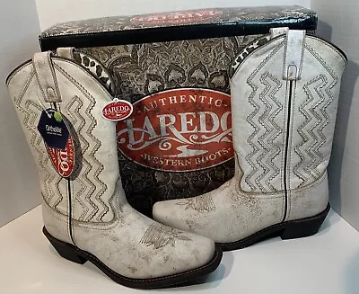 Laredo Women's Size 11 Rustic Bone Overlay Western Boot - Square Toe - 51169 • $125