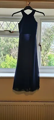 £10 • Buy  Party Evening Prom Maxi Gown Navy Blue 9-10