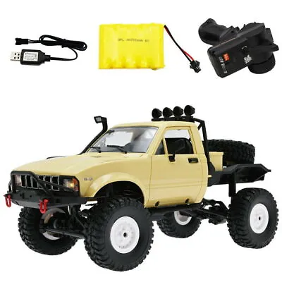 Yellow 1/16 Remote Control Truck Rc Off-road Hobby Military Car Rock Crawler UK • £42.77