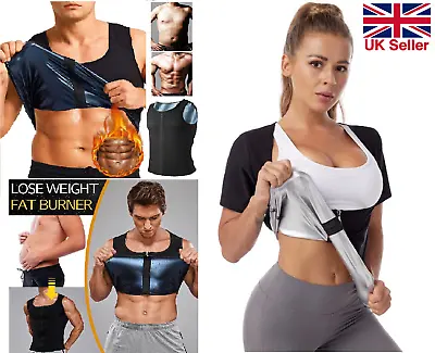 Neoprene Waist Trainer Sauna Suit Sweat Vest Body Shaper For Men Weight Loss Gym • £6.49