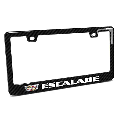 Cadillac Escalade Crest 3D Real 3K Carbon Fiber ABS Plastic License Plate Frame • $44.99