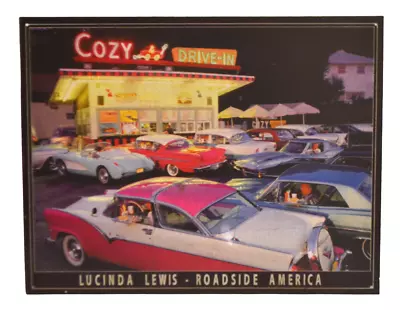 Vintage Cozy Drive In Metal Tin Sign Lucinda Lewis Roadside America Man Cave • $9.99