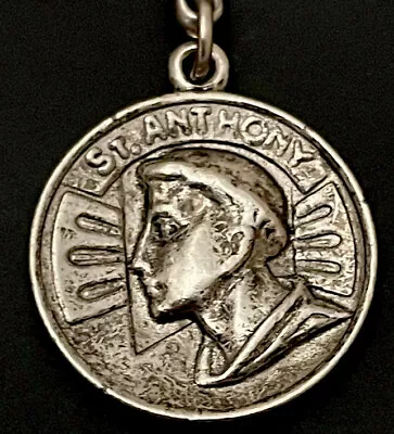 Vintage Catholic St Anthony Silver Tone Religious Medal On Ring • $9.99