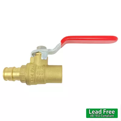 1/2  Expansion PEX X 1/2  Female Sweat Brass Ball Valve Lead-Free F1960 PEX-A • $58.95