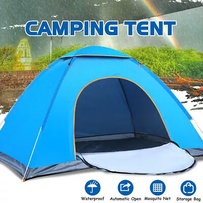 3-4 Man Person Pop Up Tent Instant Camping Festival Family Beach  FishingTent • $32.39