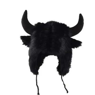 £19.55 • Buy Women Men Faux Fur Beanie Hat Cap Cute Fancy Dress Ox Horn Ear Winter Warm Sweet