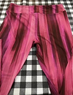 Lularoe TC Leggings Vertical Striped Pinks Reds #295 Holiday • $22.49
