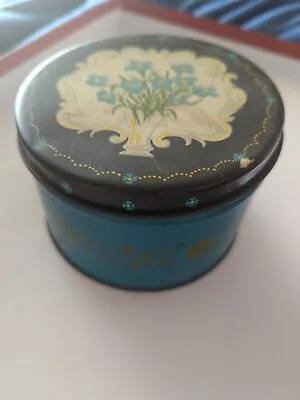 Vintage Cherrydale Farms Chocolates Tin Collectible Canister 1960 Forget Me Nots • $6