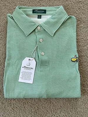 New! Masters Tournament Tech Augusta Green Houndstooth Golf Shirt Polo XLarge • $150