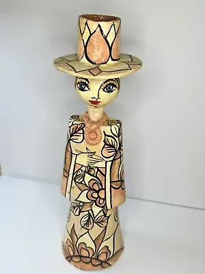 1960 VTG Signed Abelardo Roiz Mexican Paper Mache Woman Big Eyes 11  Tall • $70