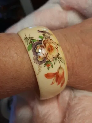 Vintage Jewelry Bracelet German Floral Hard Plastic??? Bangle Bracelet • $9.60