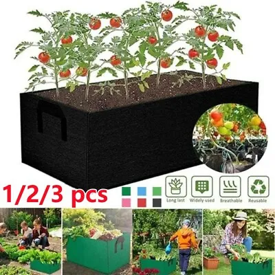 1-3PCS Black/Green Grow Bags Aeration Fabric Planter Root Growing Pots W/Handles • $6.99