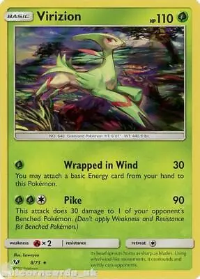 8/73 Virizion Rare Holo Mint Pokemon Card [Shining Legends] • $1.23