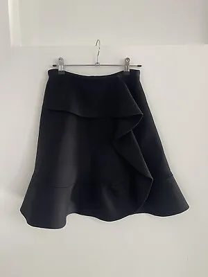 $150 • Buy Scanlan Theodore Crepe Knit Ruffle Skirt Black -  Small