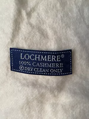 £16.99 • Buy LOCHMERE 100% Pure Cashmere Fringe Cream Long Unisex Scarf